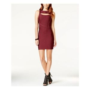 Material Girl Burgandy Bodycon Dress Size L
